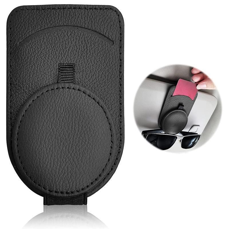 Car Visor Sunglasses Holder Clip with Card Slot for Sun Visor Organiser Storage