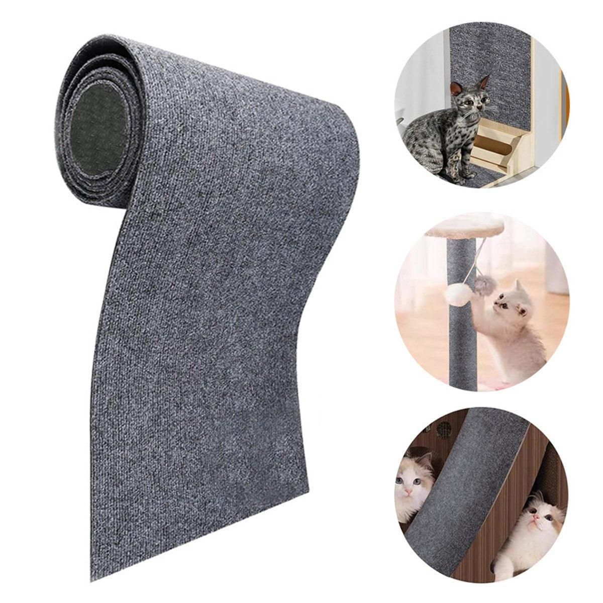 Trimmable Self Adhesive Carpet Pad for Cat Tree Stands Scratching Post Furniture - Khaki