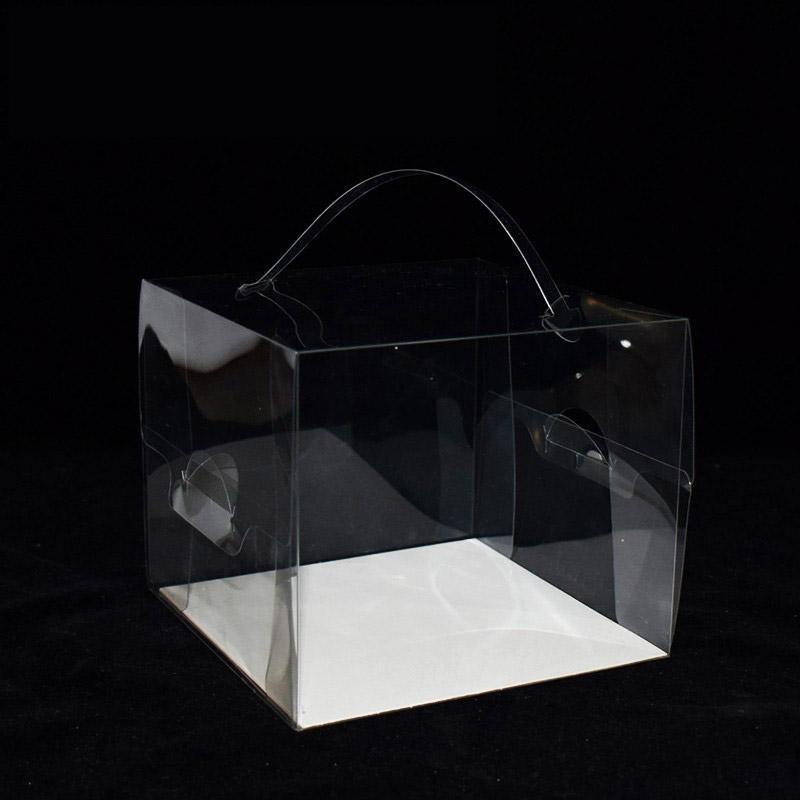 30x Transparent Disposable Cake Boxes with Handles Premium Quality Packagin - 30pcs-5inch-15*15*13cm