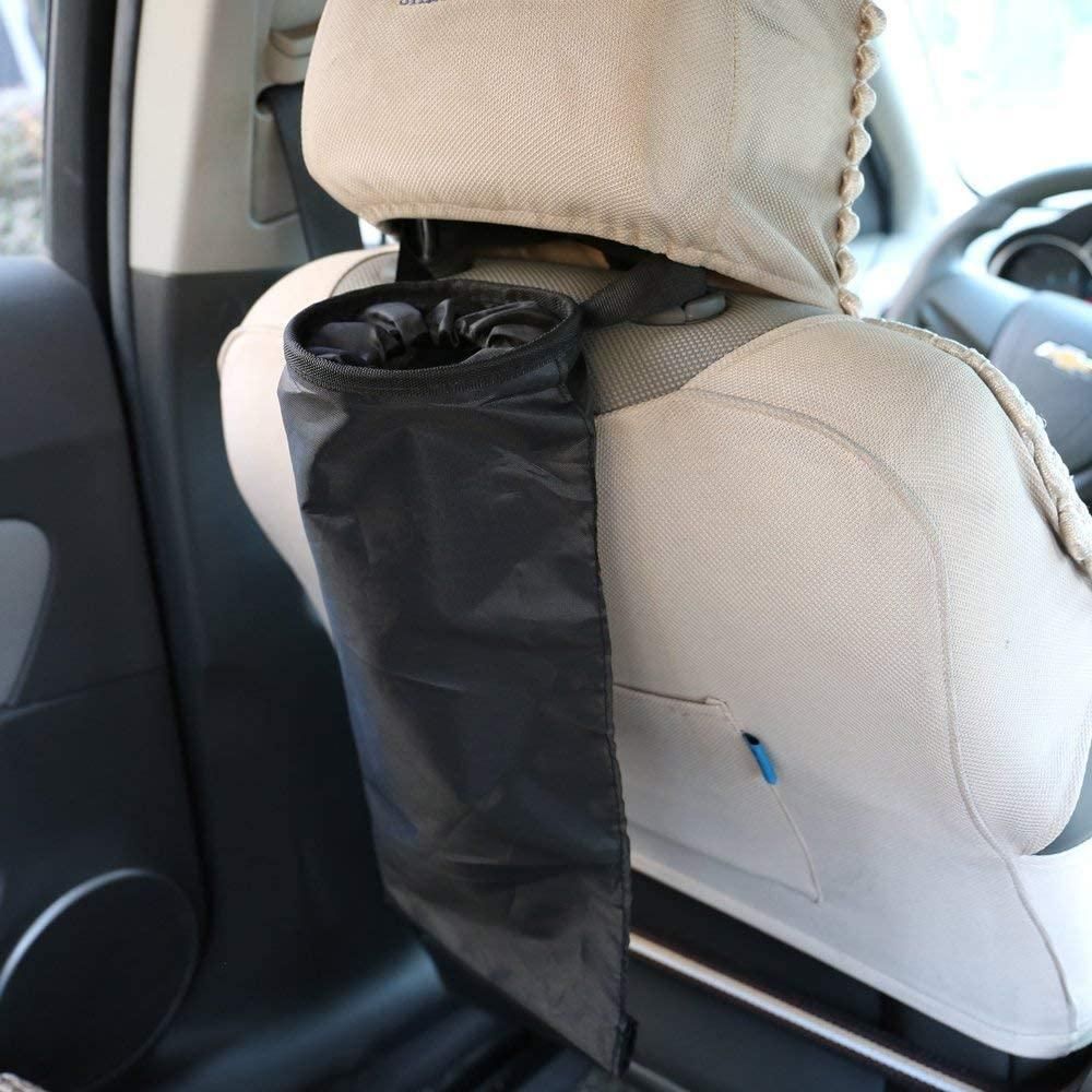 2PCS Car Back Seat Trash Bag Hanging Rubbish Bin Foldable Storage