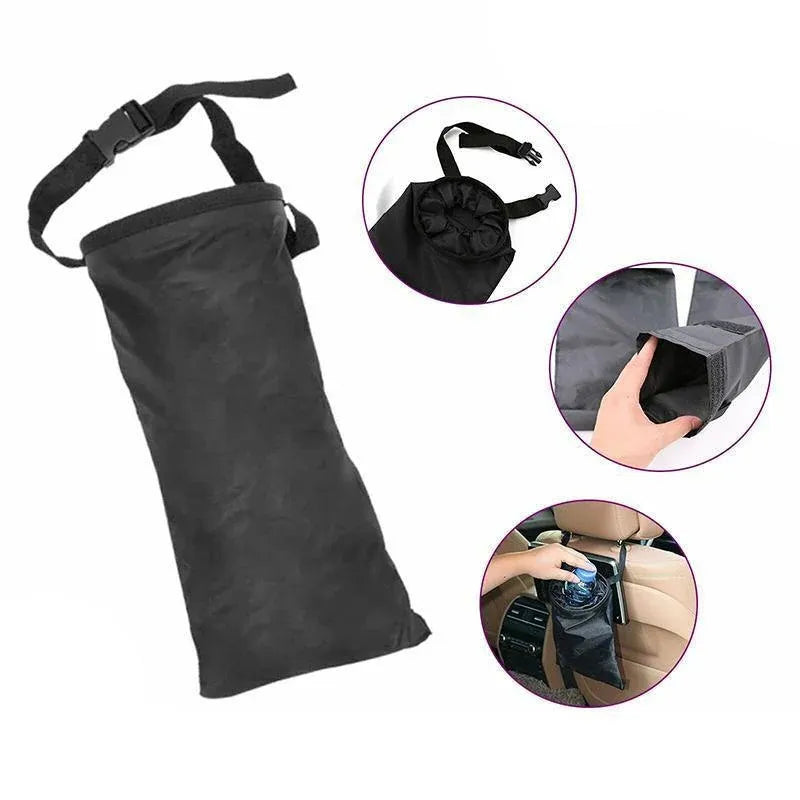 2PCS Car Back Seat Trash Bag Hanging Rubbish Bin Foldable Storage