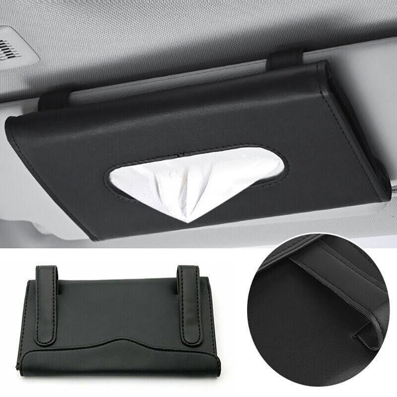 Car Tissue Box Cover Towel Sun Visor Paper Napkin Case Holder Organizer Storage