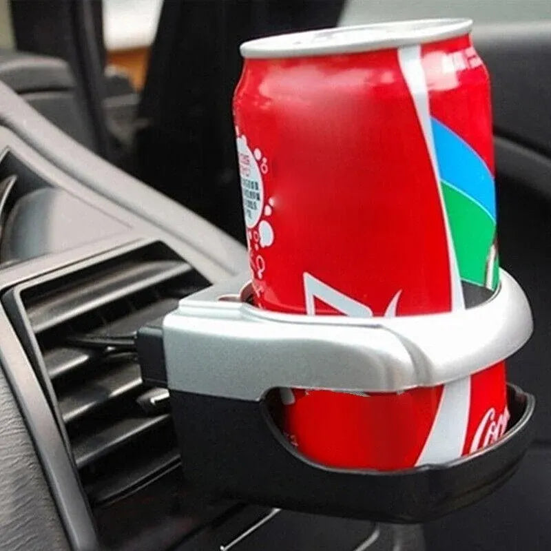 Silver Car Cup Holder Air Vent Mount Drink Can Holder Tray for Vehicle Dashboard