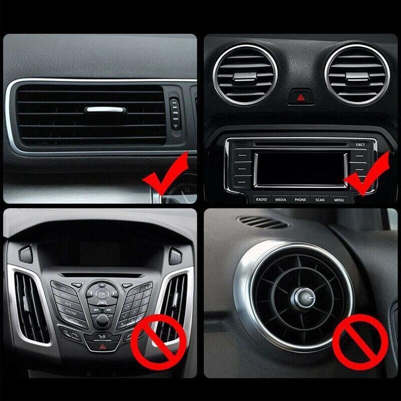Silver Car Cup Holder Air Vent Mount Drink Can Holder Tray for Vehicle Dashboard