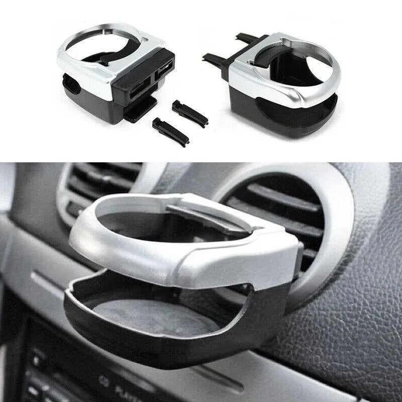 Silver Car Cup Holder Air Vent Mount Drink Can Holder Tray for Vehicle Dashboard