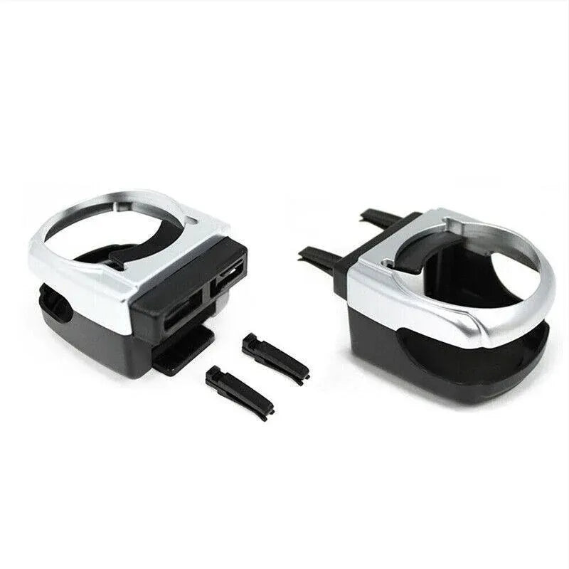 Silver Car Cup Holder Air Vent Mount Drink Can Holder Tray for Vehicle Dashboard