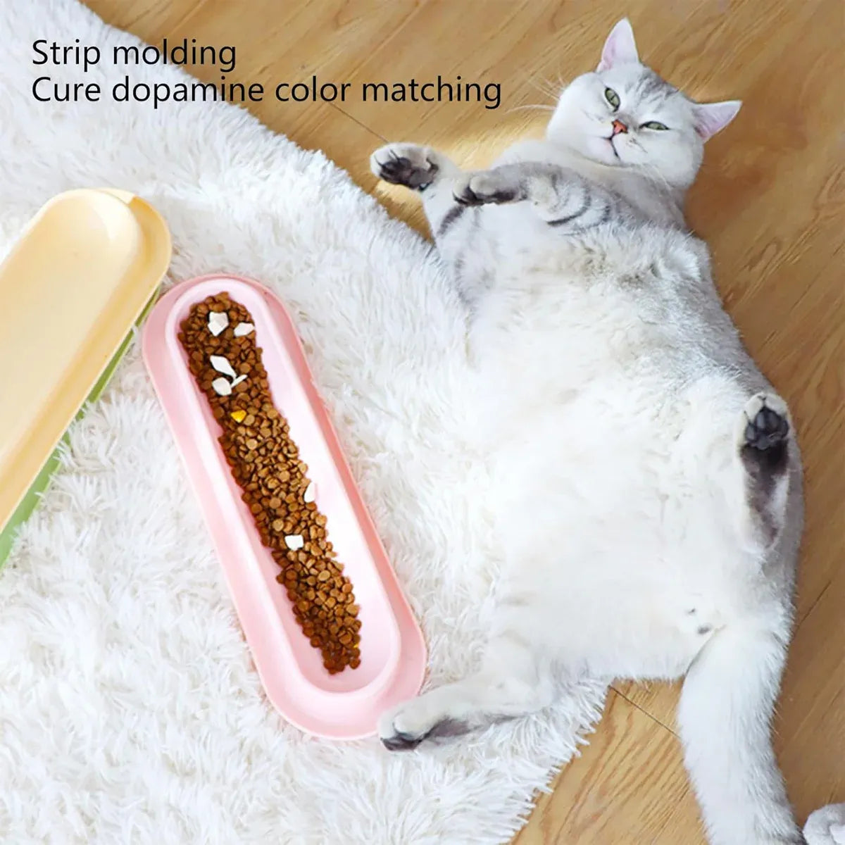 Extended Cat Bowl Pet Bowl Feeding Basin Drinking Water Cat Bowl for Cats - Yellow