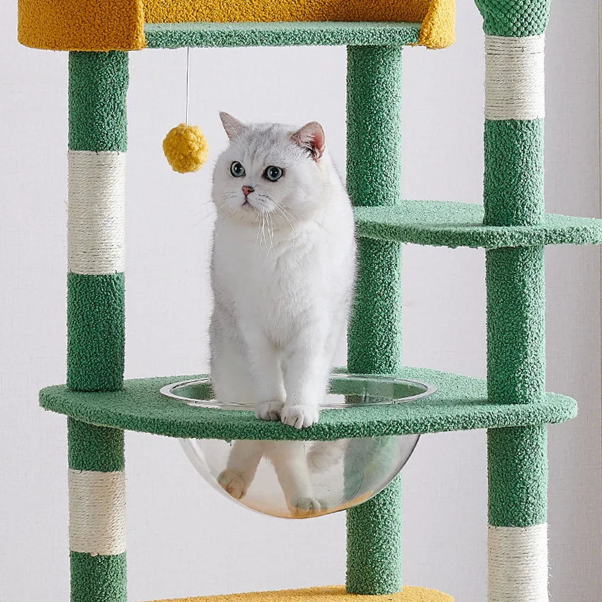Cactus Shape Cat Tree Climbing Tower Scratching Board Nest for Kitten Play Rest