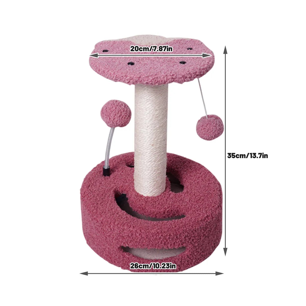Cat Climbing Toy Small Jump Platform with Claw Scratching Board for Kittens Play - Pink
