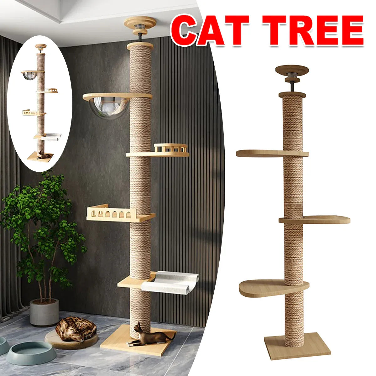 Cat Toy Cat Climbing Frame Floor Standing Multi Functional Cat Tree Pet Furniture - Simple Cat Tree