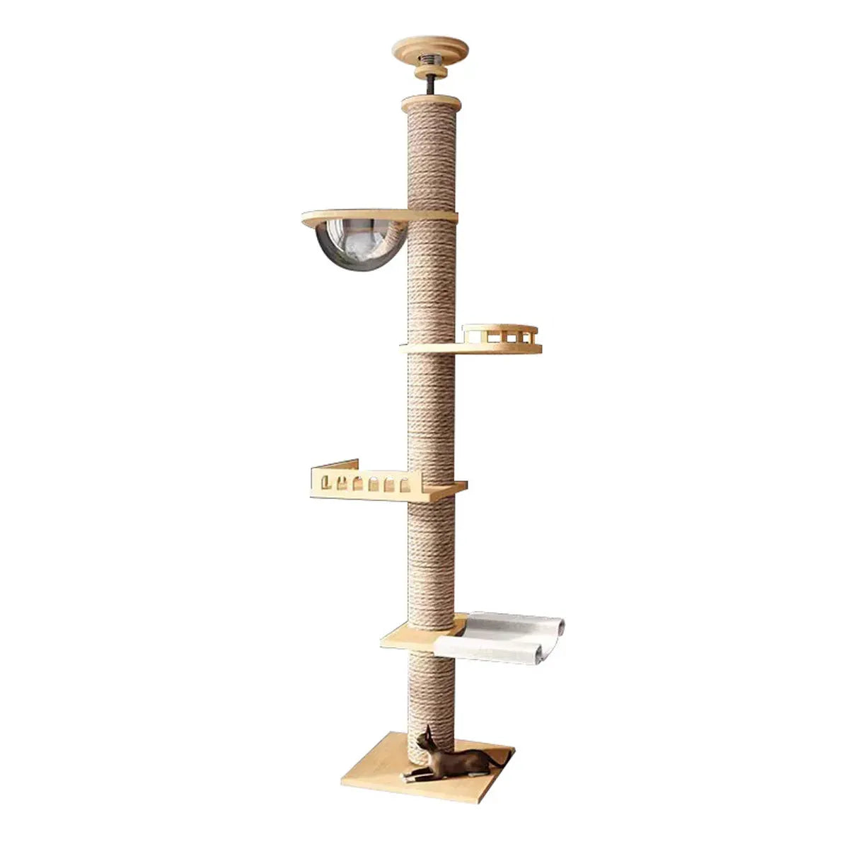 Cat Toy Cat Climbing Frame Floor Standing Multi Functional Cat Tree Pet Furniture - Cat Tree with Bowl