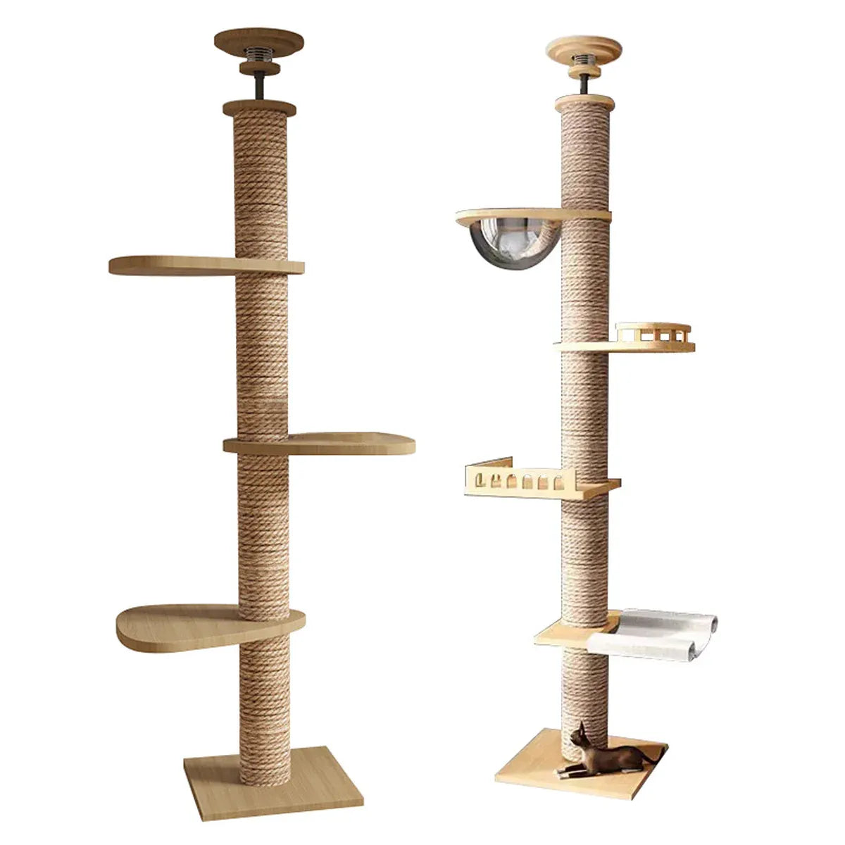 Cat Toy Cat Climbing Frame Floor Standing Multi Functional Cat Tree Pet Furniture - Cat Tree with Bowl