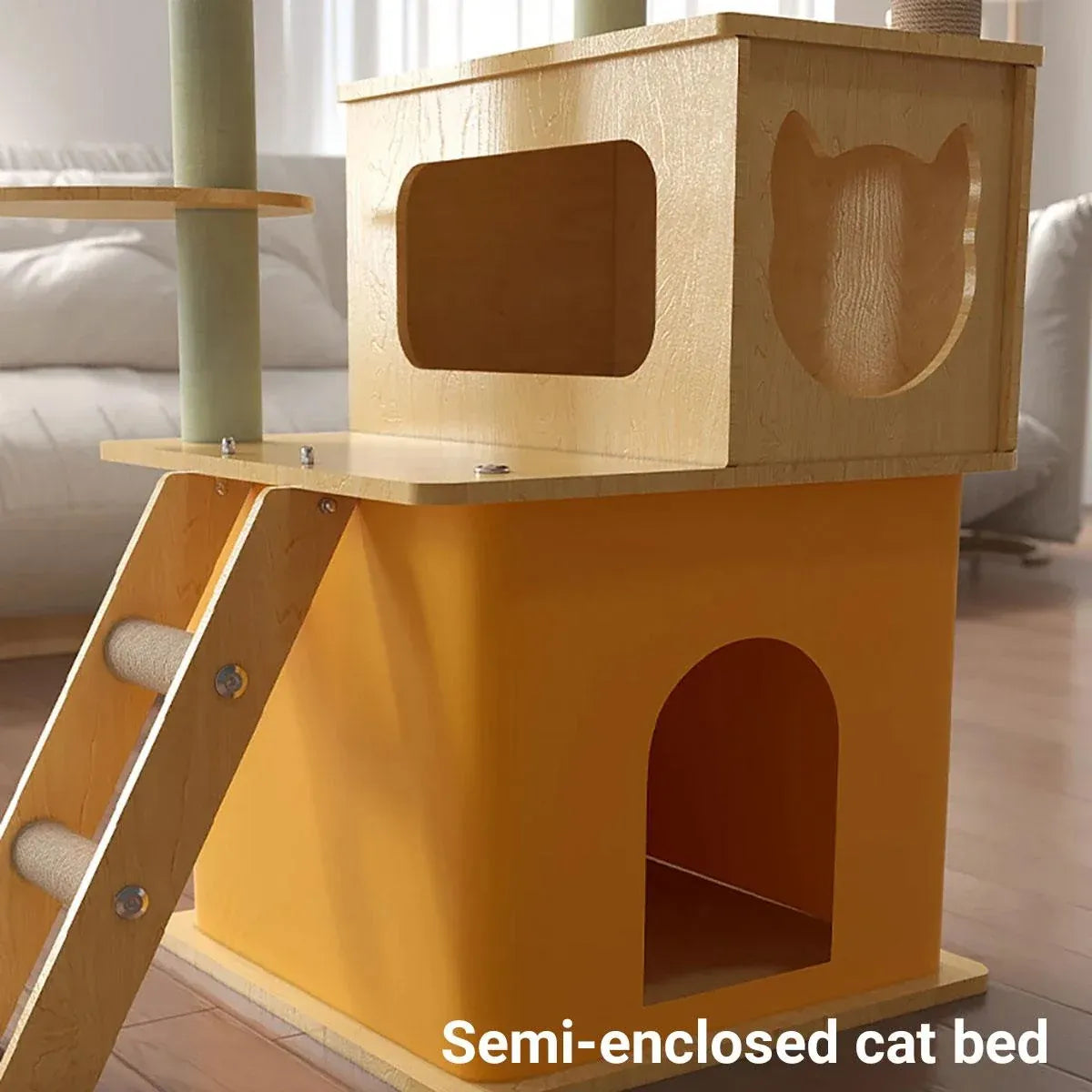 Multi Functional Cat Climbing Tree Tower Stand House Furniture Activity Center - Green
