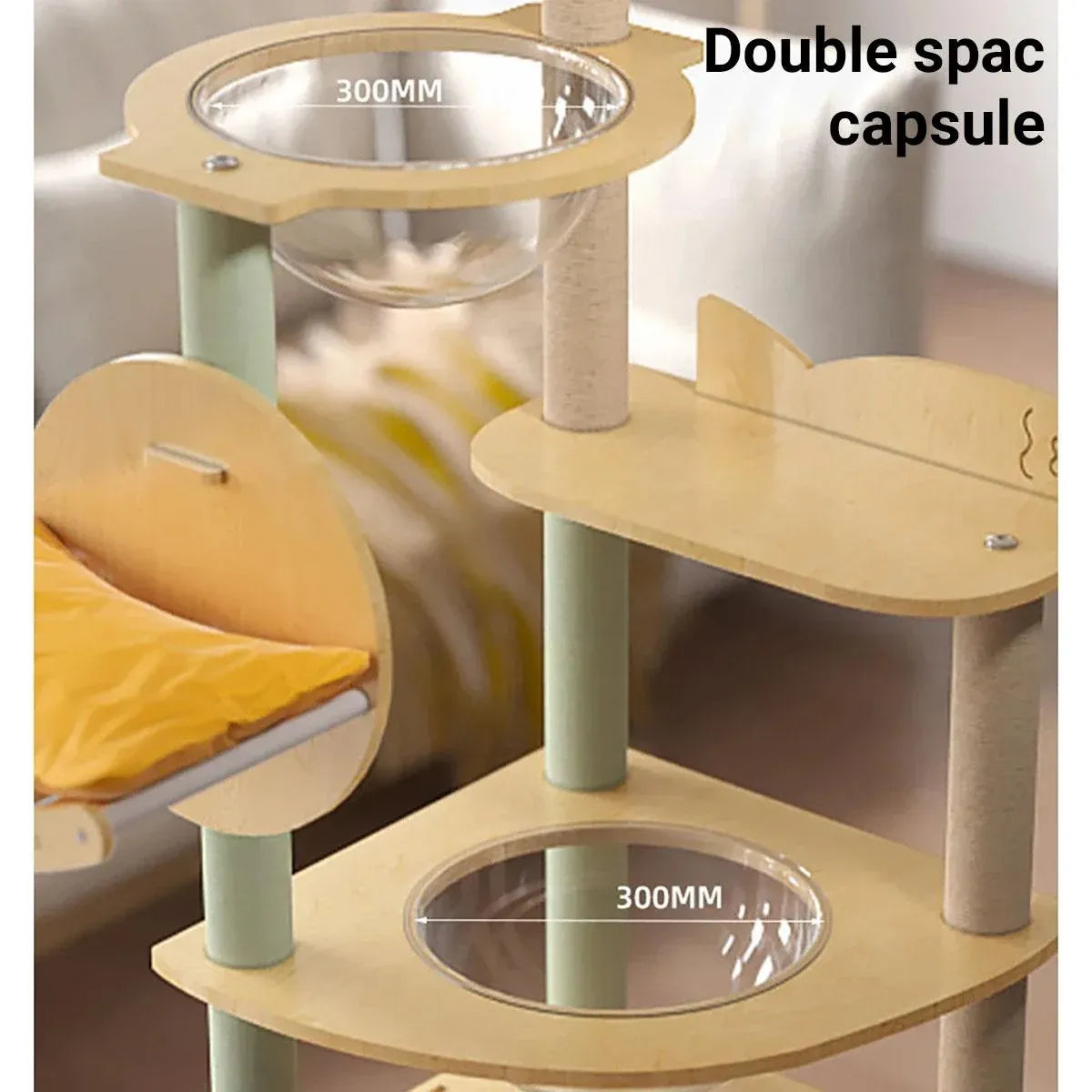 Multi Functional Cat Climbing Tree Tower Stand House Furniture Activity Center - Yellow