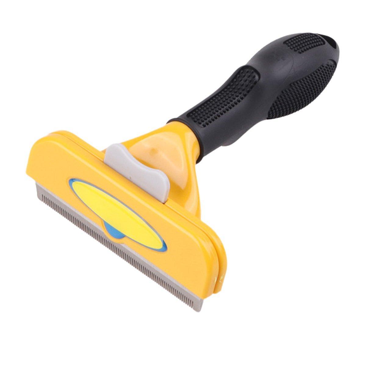 Pet Hair Removal Brush Deshedding Tool for Cats Dogs Grooming Comb Fur Remover - Purple