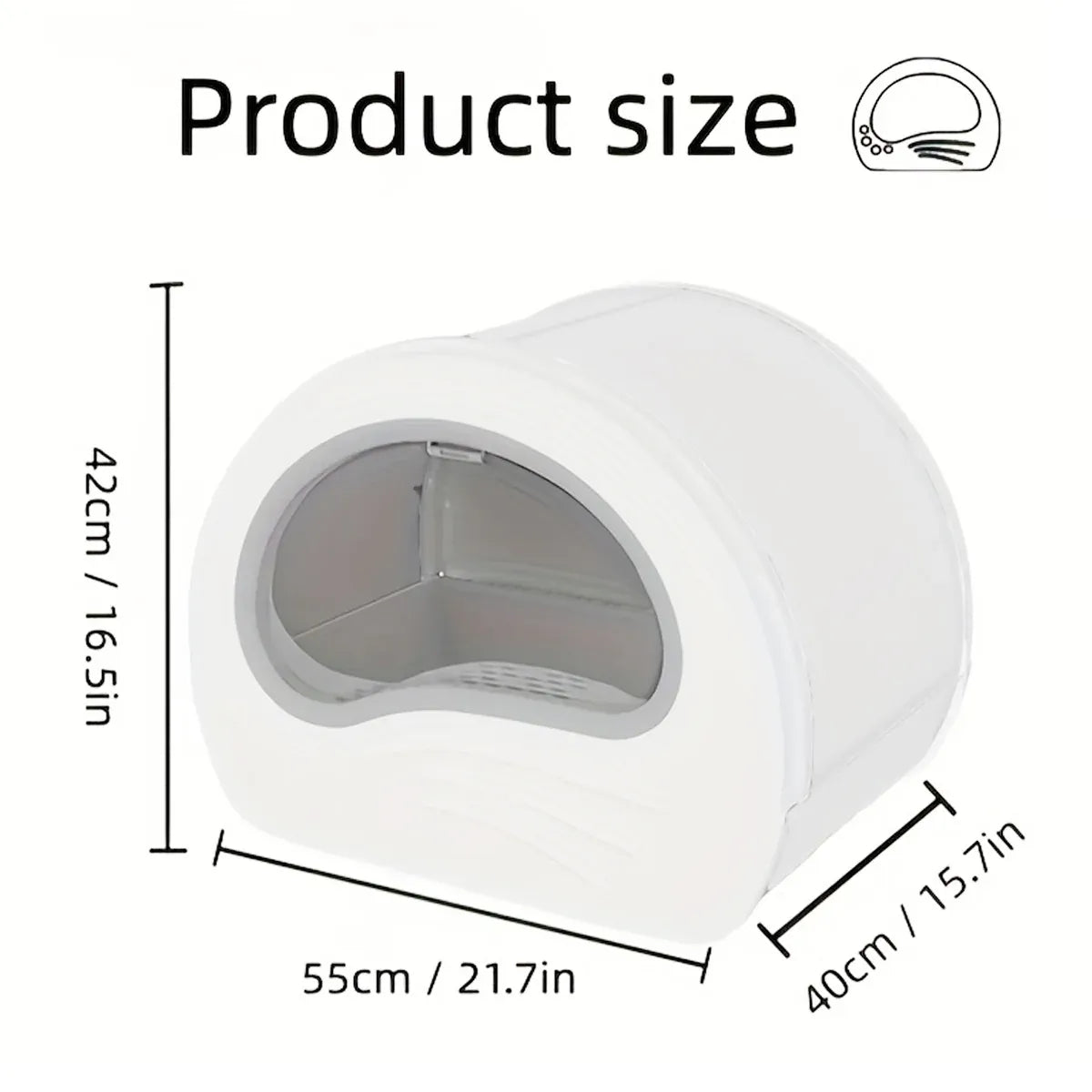 Large Fully Enclosed Cat Litter Box Pet Toilet Odour Control Easy Clean Tray - Coffee