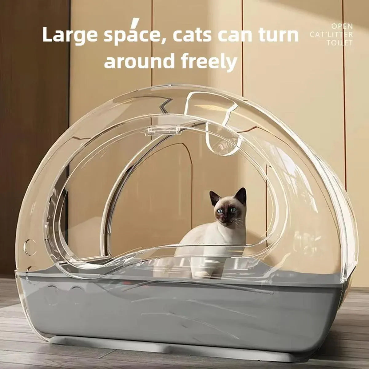 Large Fully Enclosed Cat Litter Box Pet Toilet Odour Control Easy Clean Tray - Coffee