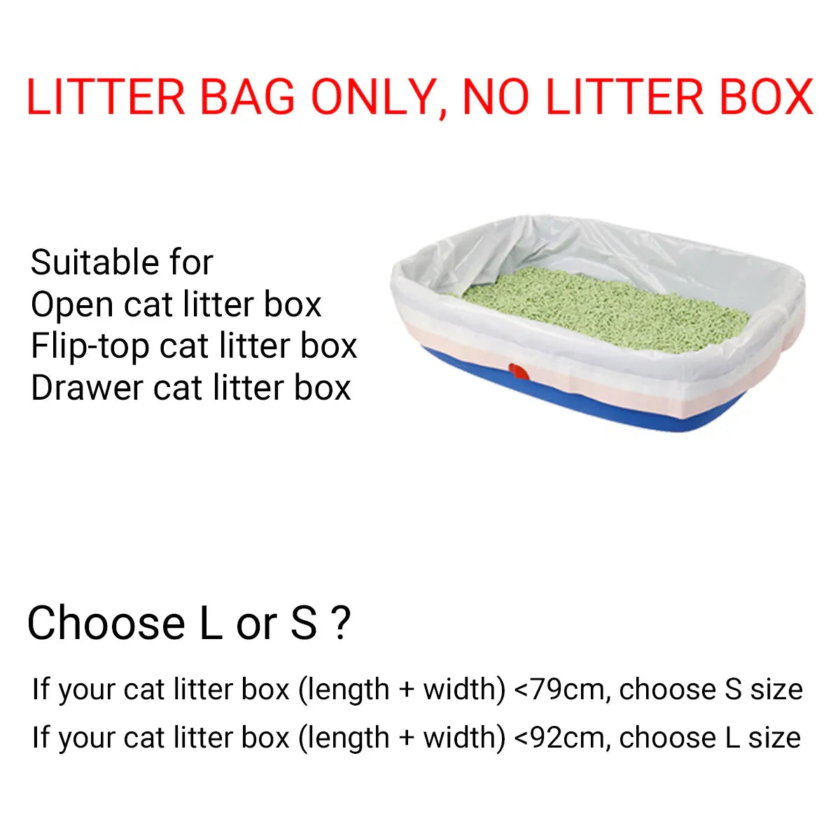 10 PCS Disposable Pet Waste Bags Cat Litter Bags Thickened Heavy Duty Leakproof - S