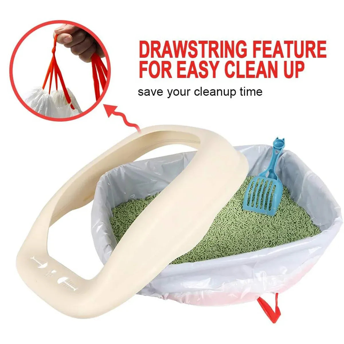 10 PCS Disposable Pet Waste Bags Cat Litter Bags Thickened Heavy Duty Leakproof - S