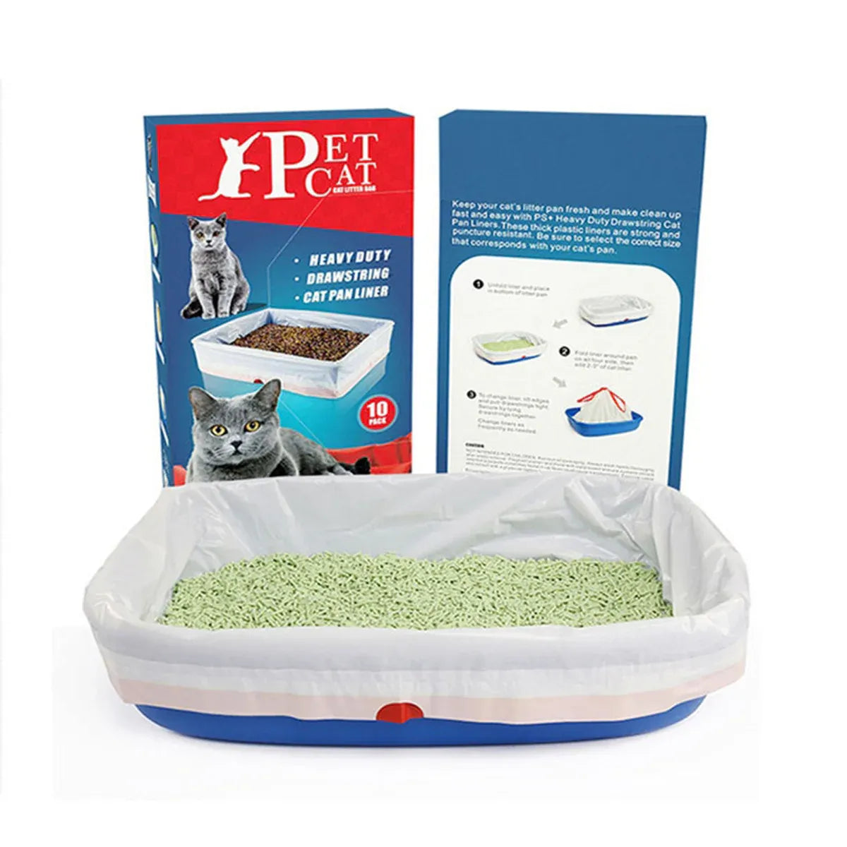 10 PCS Disposable Pet Waste Bags Cat Litter Bags Thickened Heavy Duty Leakproof - S
