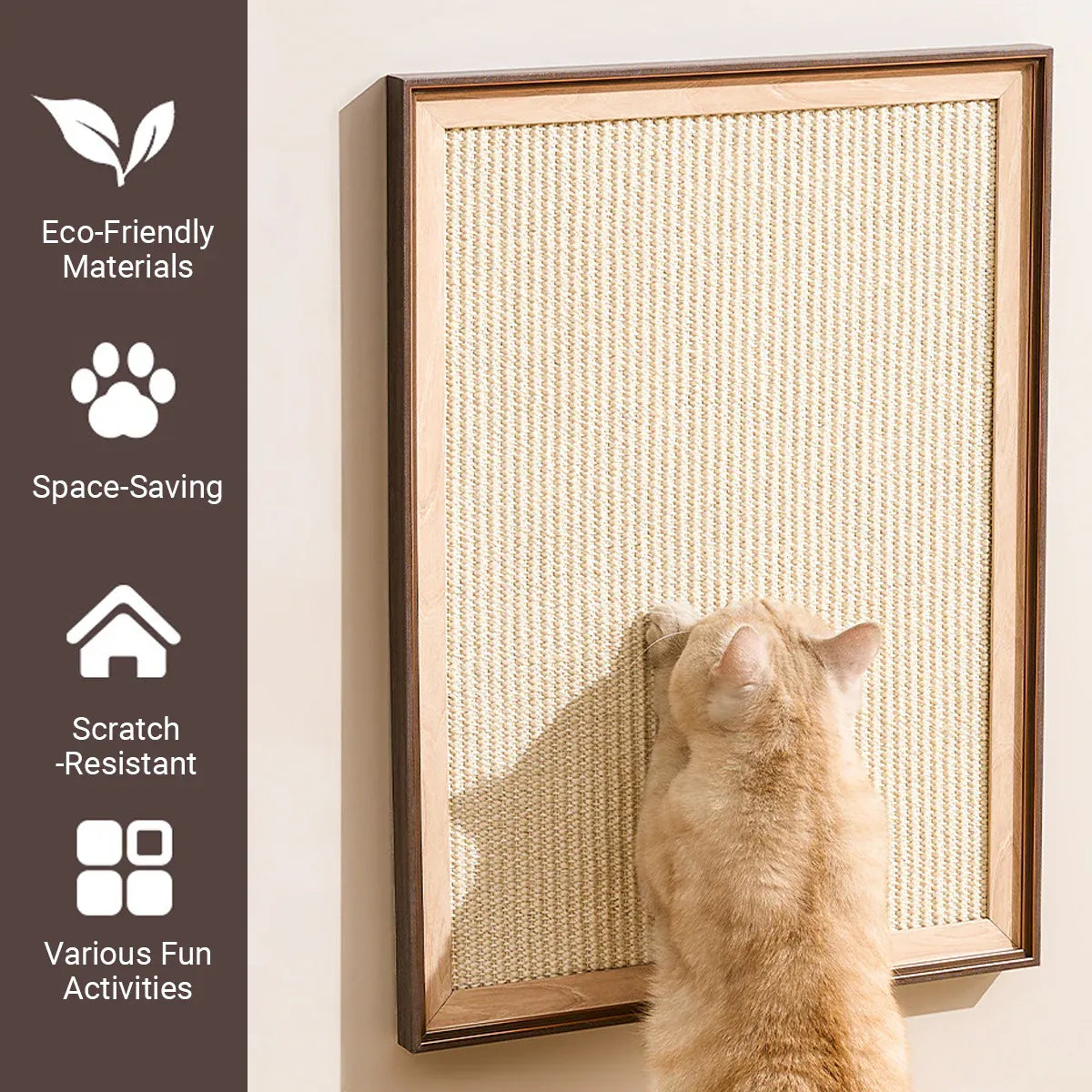 Sisal Cat Scratching Board Durable Space Saving for Indoor Cats Kittens Play