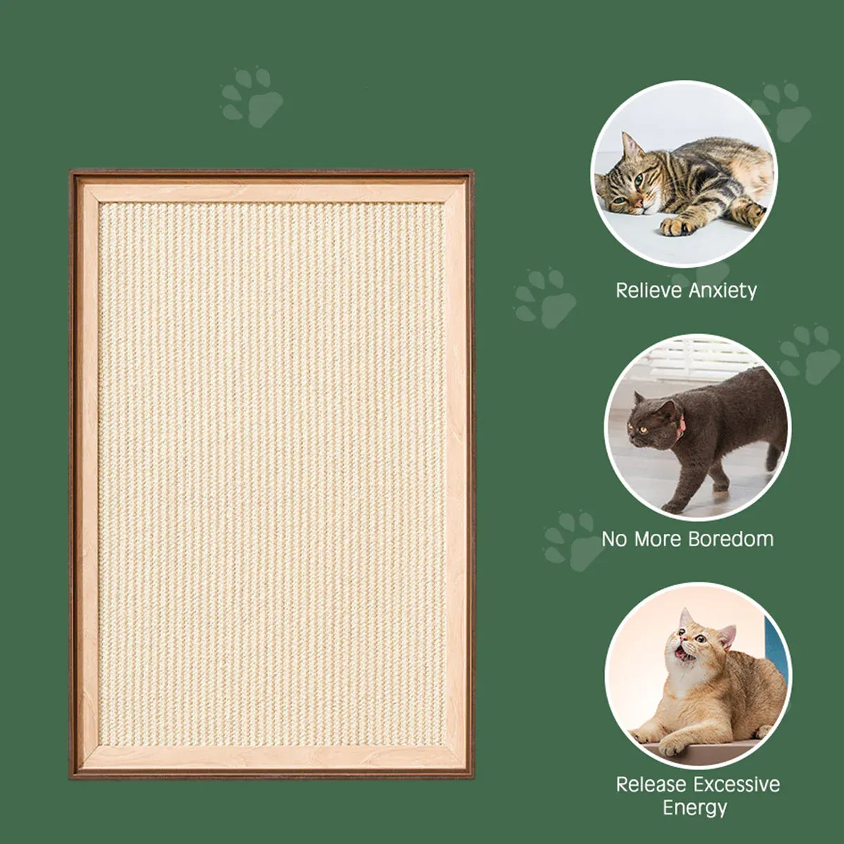 Sisal Cat Scratching Board Durable Space Saving for Indoor Cats Kittens Play