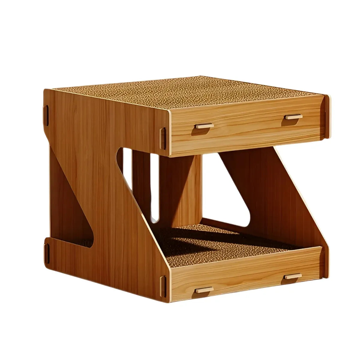 Solid Wood Cat Scratching Board Integrated Vertical Double-layer Cat House
