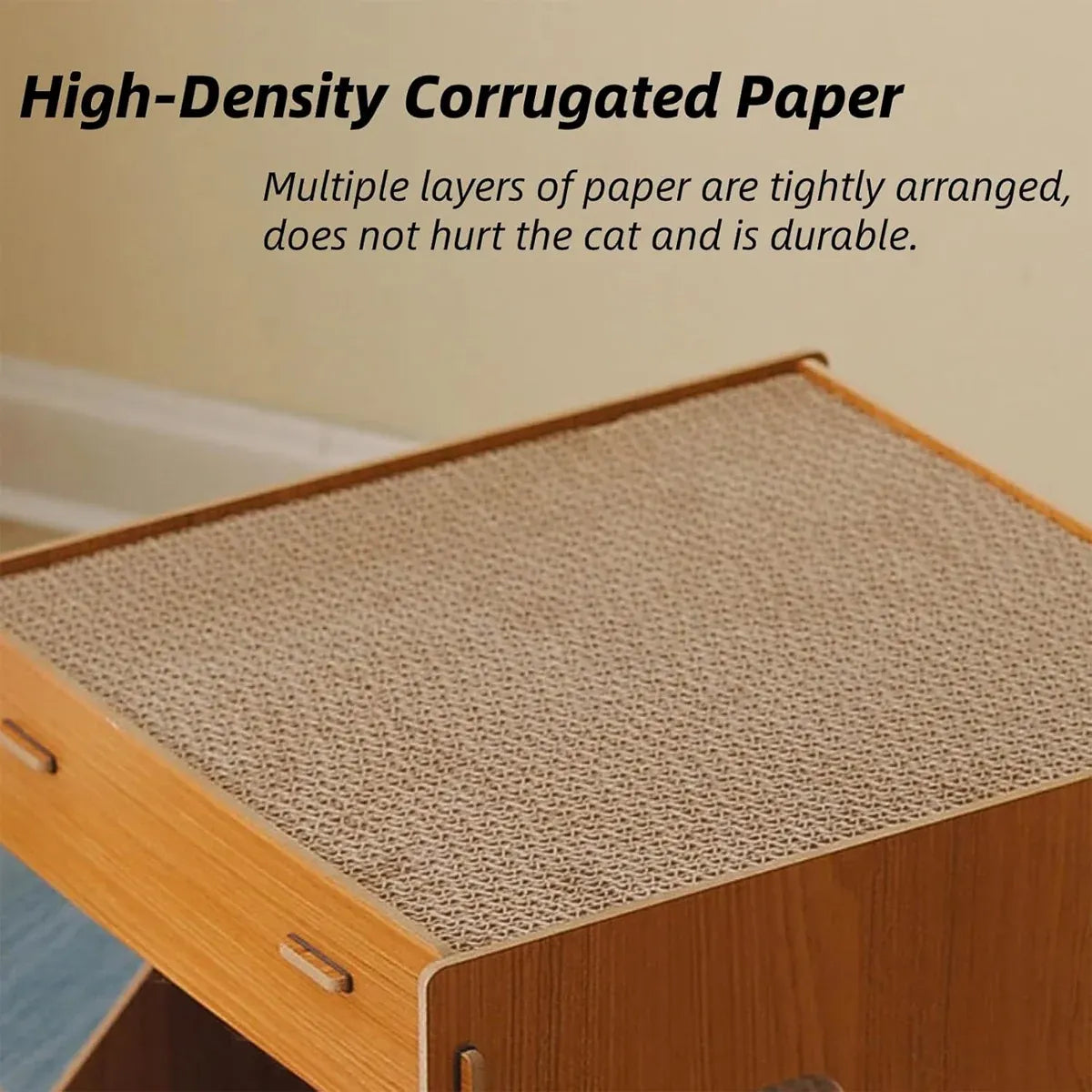 Solid Wood Cat Scratching Board Integrated Vertical Double-layer Cat House