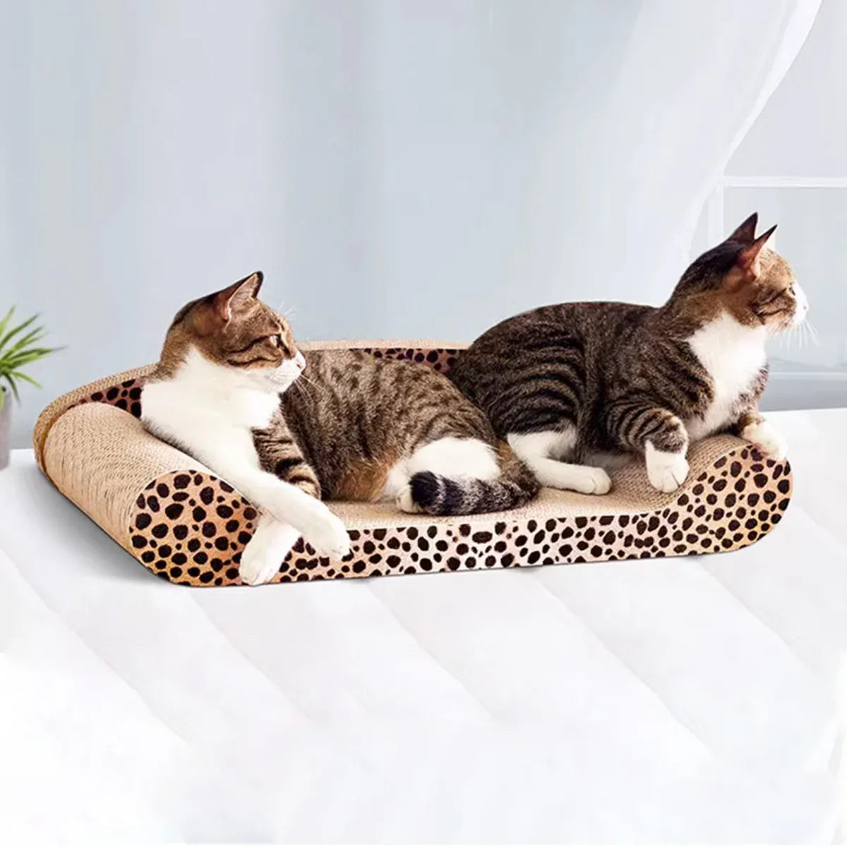 Leopard Print Cat Scratcher Board Durable Cardboard Surface for Claw Sharpening