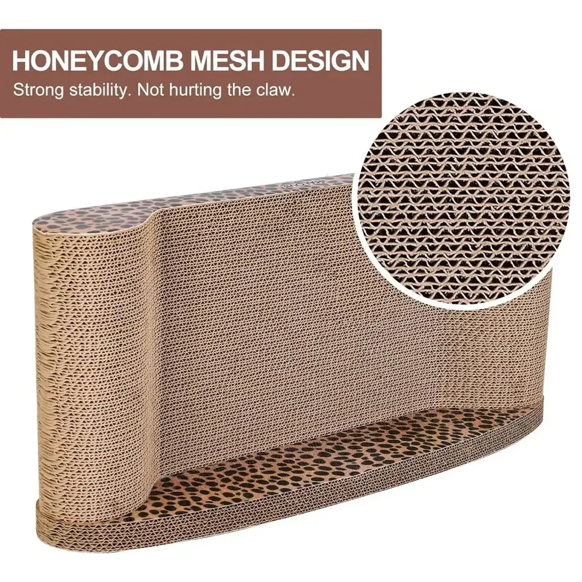 Leopard Print Cat Scratcher Board Durable Cardboard Surface for Claw Sharpening