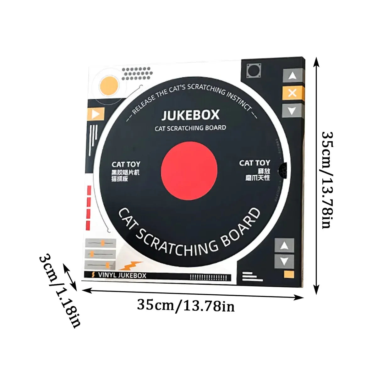 Record Player Cat Scratching Board Corrugated Cardboard Cat Toy