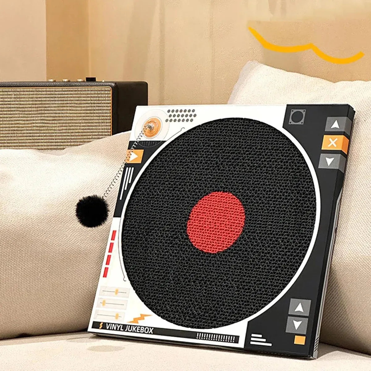 Record Player Cat Scratching Board Corrugated Cardboard Cat Toy