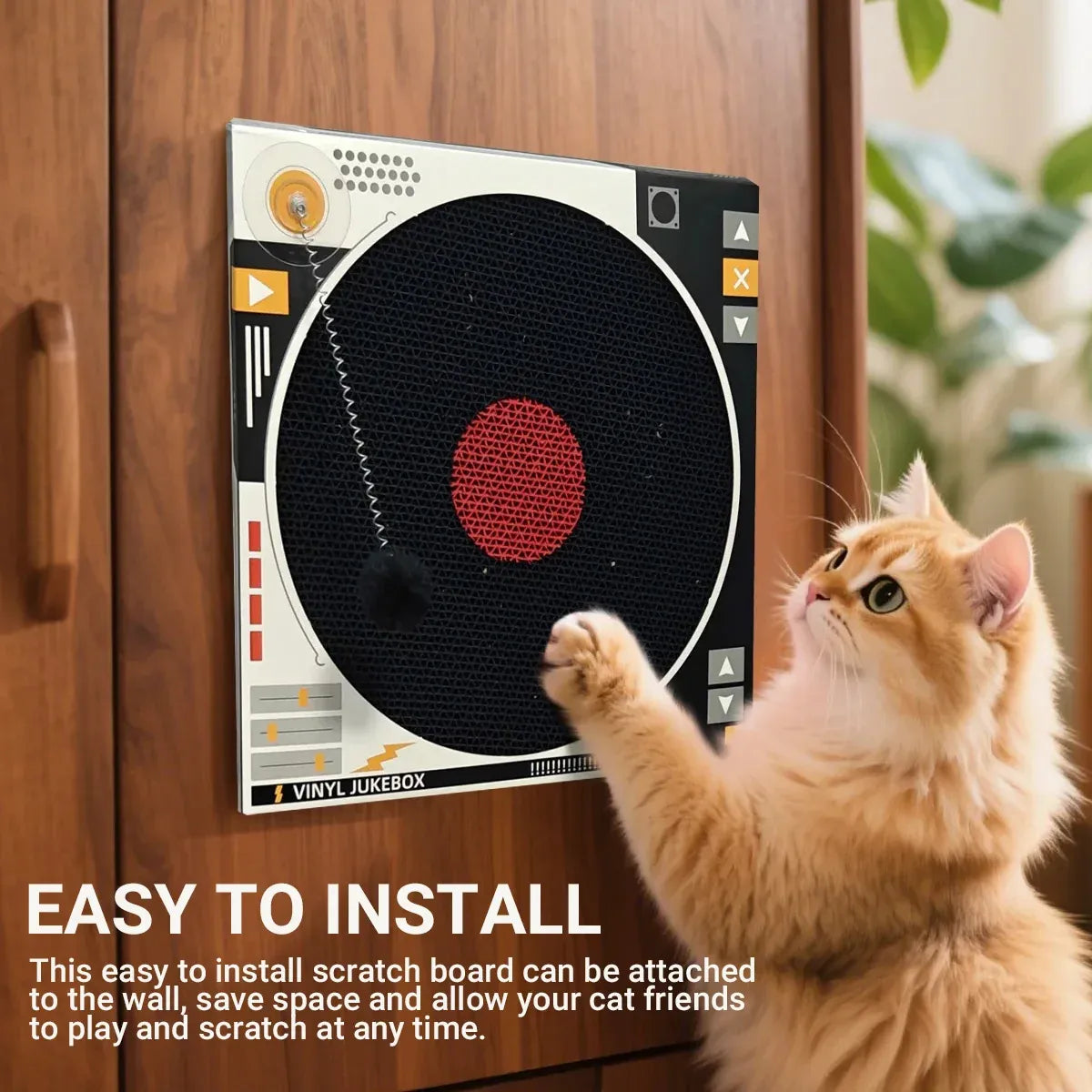 Record Player Cat Scratching Board Corrugated Cardboard Cat Toy