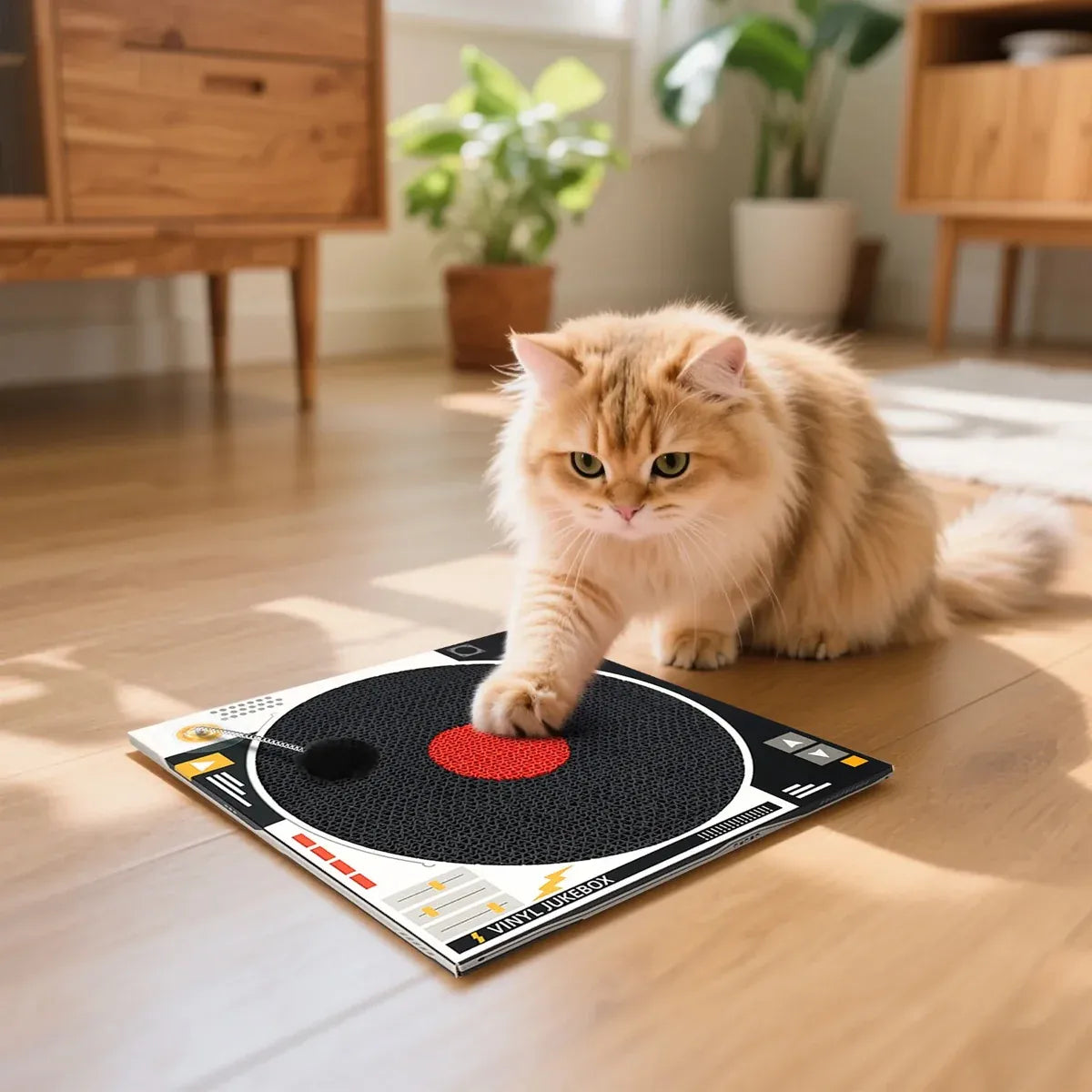 Record Player Cat Scratching Board Corrugated Cardboard Cat Toy
