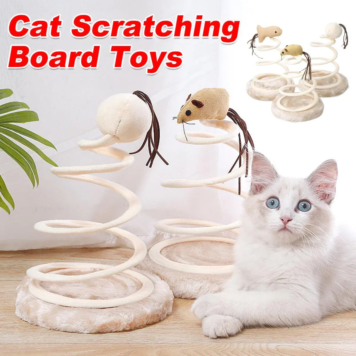 Durable Cat Scratching Board Interactive Scratch Pad Toy for Cats and Kittens - Fish
