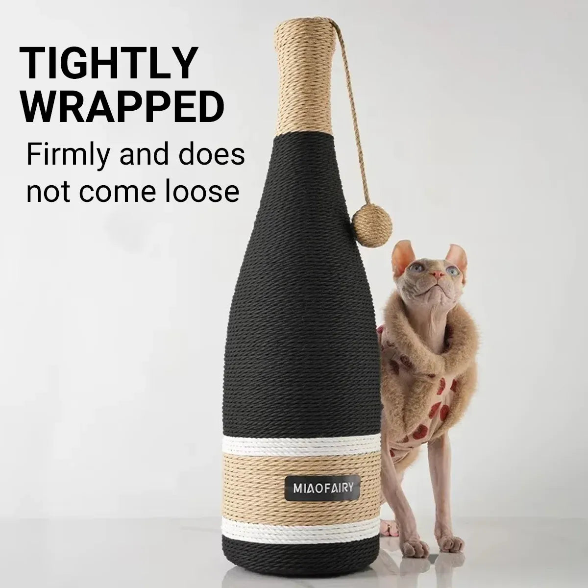 Vertical Cat Claw Wine Bottle Toy Kitten Scratcher Interactive Pet Play Chew Fun