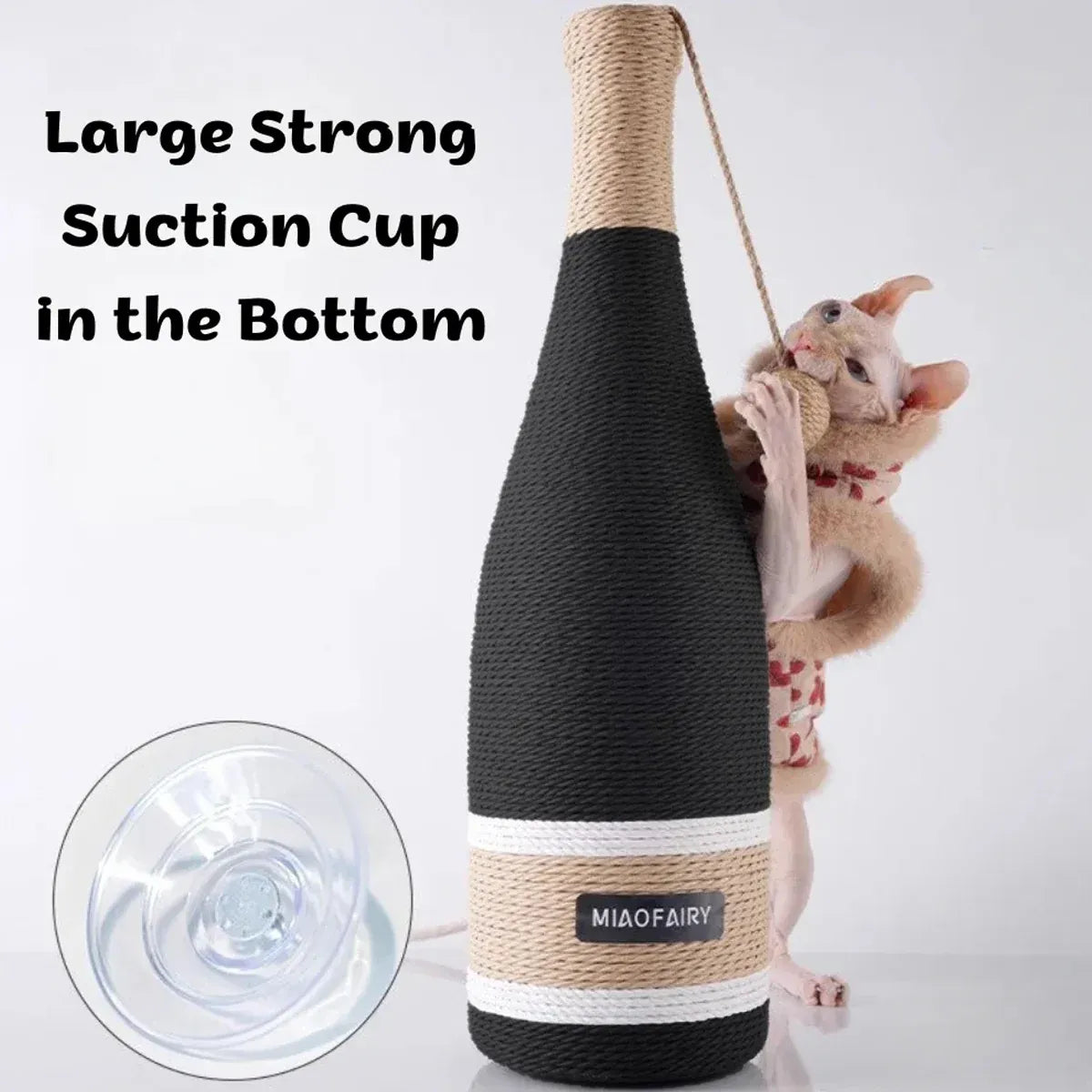 Vertical Cat Claw Wine Bottle Toy Kitten Scratcher Interactive Pet Play Chew Fun