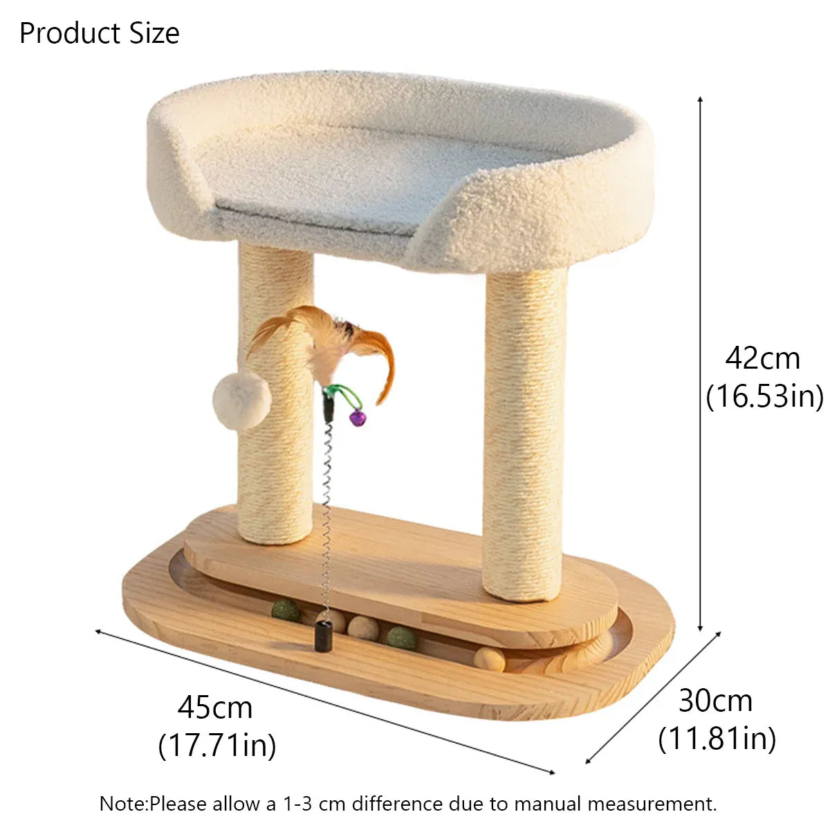 Rotating Cat Tree Cat Condo All in One Scratching Post Sturdy Non Shedding