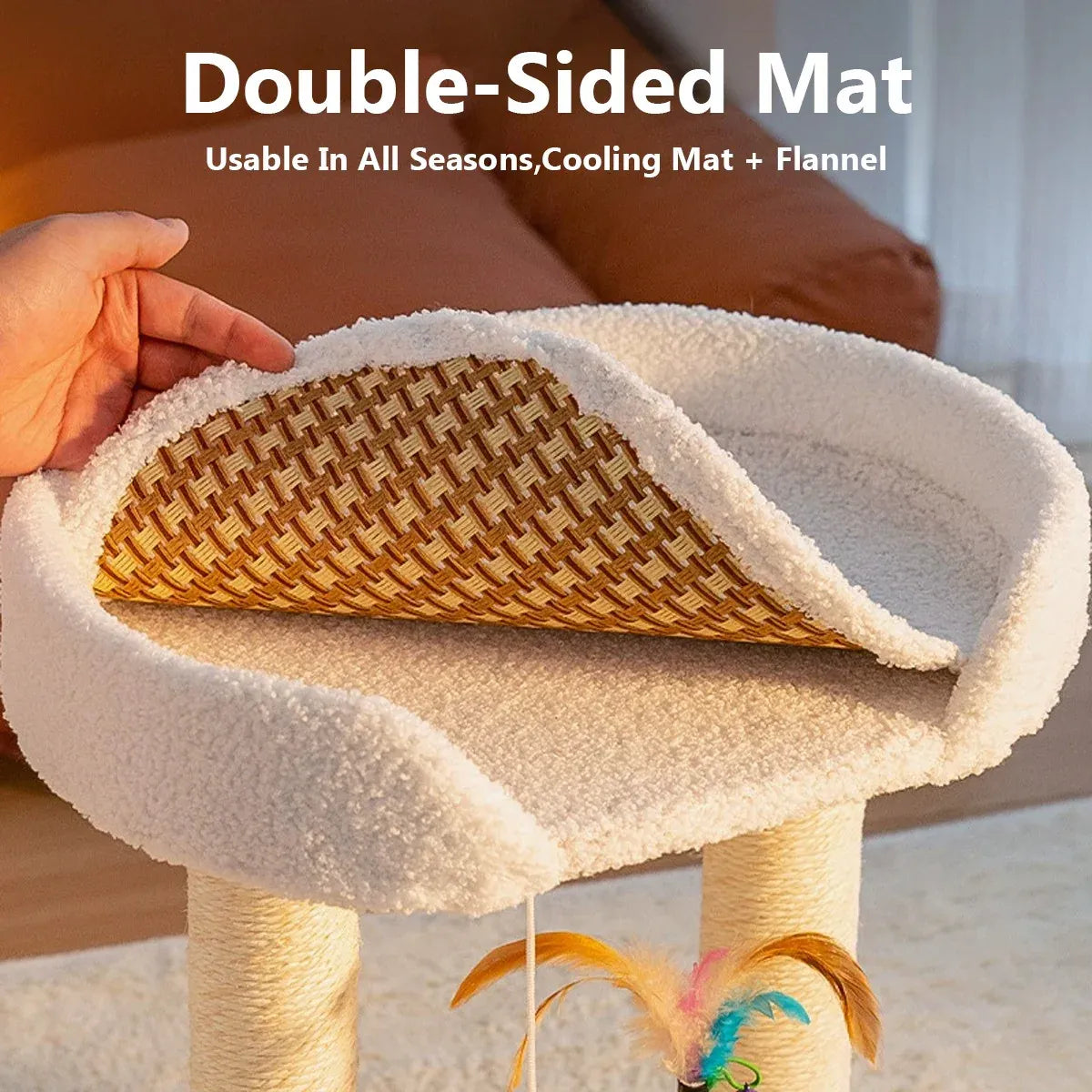 Rotating Cat Tree Cat Condo All in One Scratching Post Sturdy Non Shedding