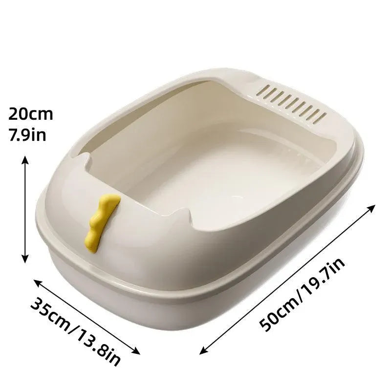 Semi Enclosed Cat Litter Box Large Detachable Washable Toilet Bedpan for Cats