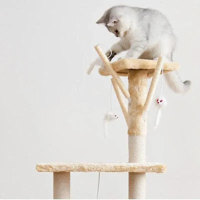 Cat Tree Scratching Post Gym House Condo Scratcher Furniture Tower - Grey