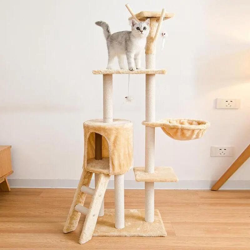 Cat Tree Scratching Post Gym House Condo Scratcher Furniture Tower - Grey
