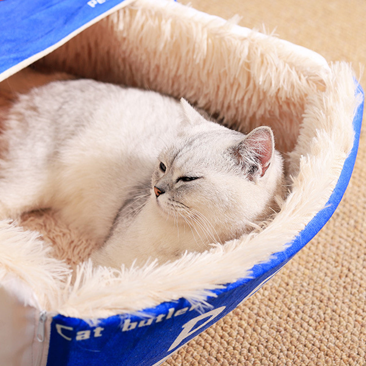 Rectangular Cookie Box Pet Bed for Cats Dogs Cat Bed Kitten Puppy Soft Pet House - Red M