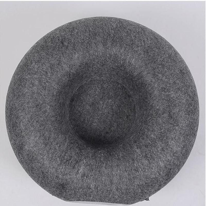 Felt Cat Tunnel Bed Round Donut Cave Nest for Kittens and Small Pets 60x30cm - Light Grey