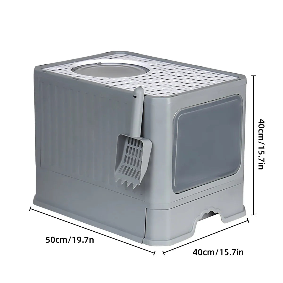Large Fully Enclosed Cat Litter Box Cat Toilet Pet Litter Tray Odor Control - Green