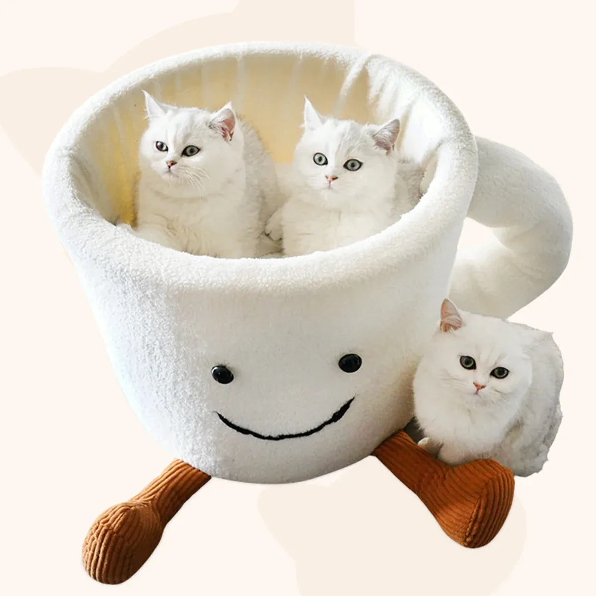 Cat Bed Coffee Cup Shape Cartoon Pet Bed Soft Nest Small Pets Sleeping Indoor