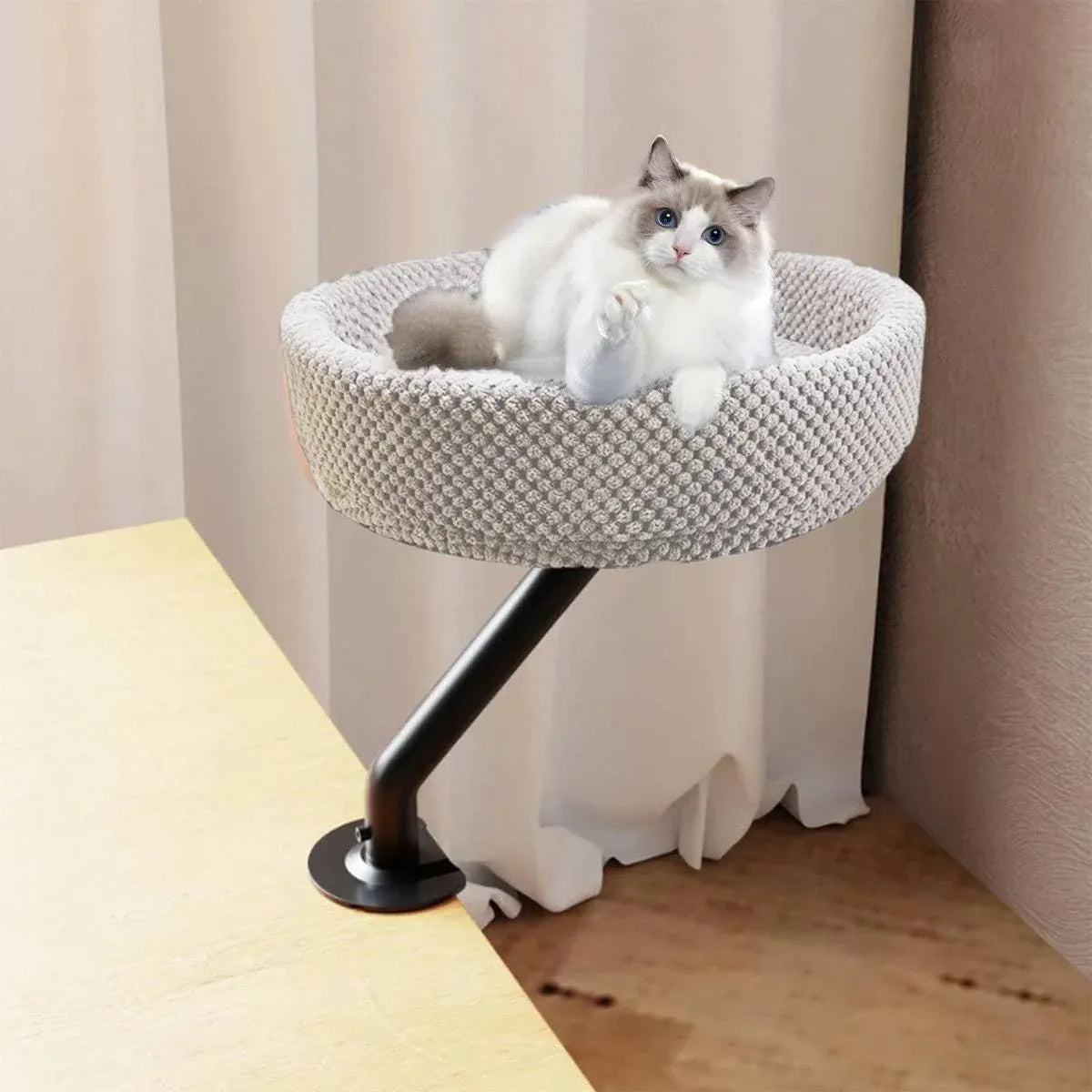 Suspended Cat Bed Desktop Hammock Cat Bed For Office Desk Window Mount Sleeping