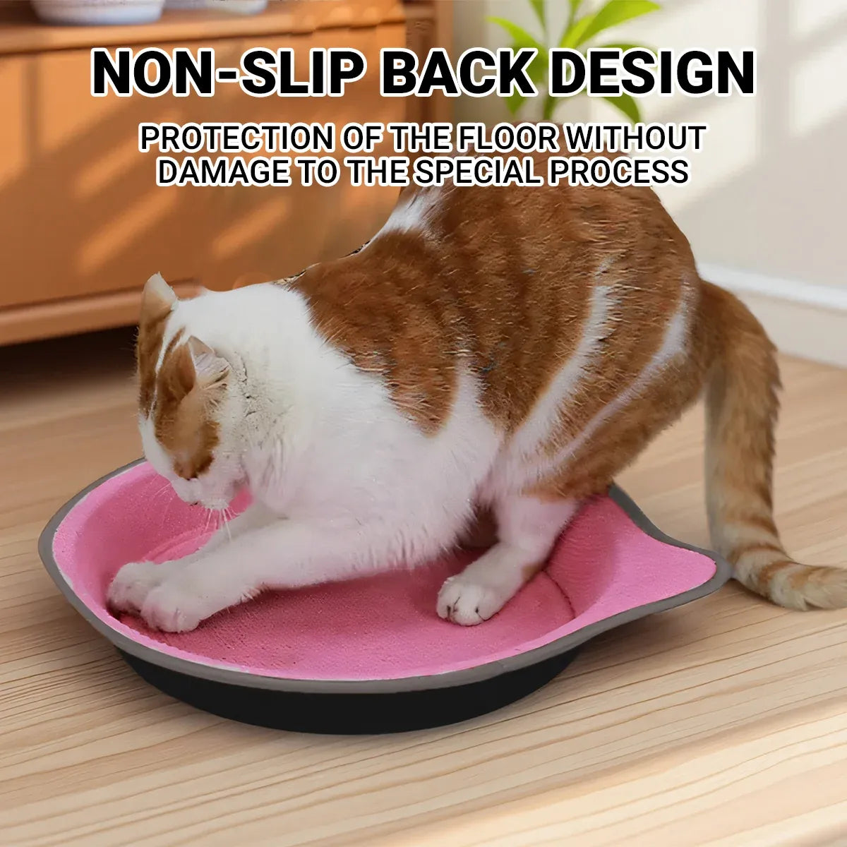 Cat Scratching Post Pad 2 in 1 PP Blanket Non Slip Indoor Kitten 38 x 38 x 5cm - Beige