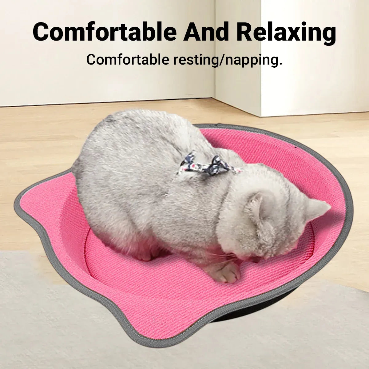 Cat Scratching Post Pad 2 in 1 PP Blanket Non Slip Indoor Kitten 38 x 38 x 5cm - Blue