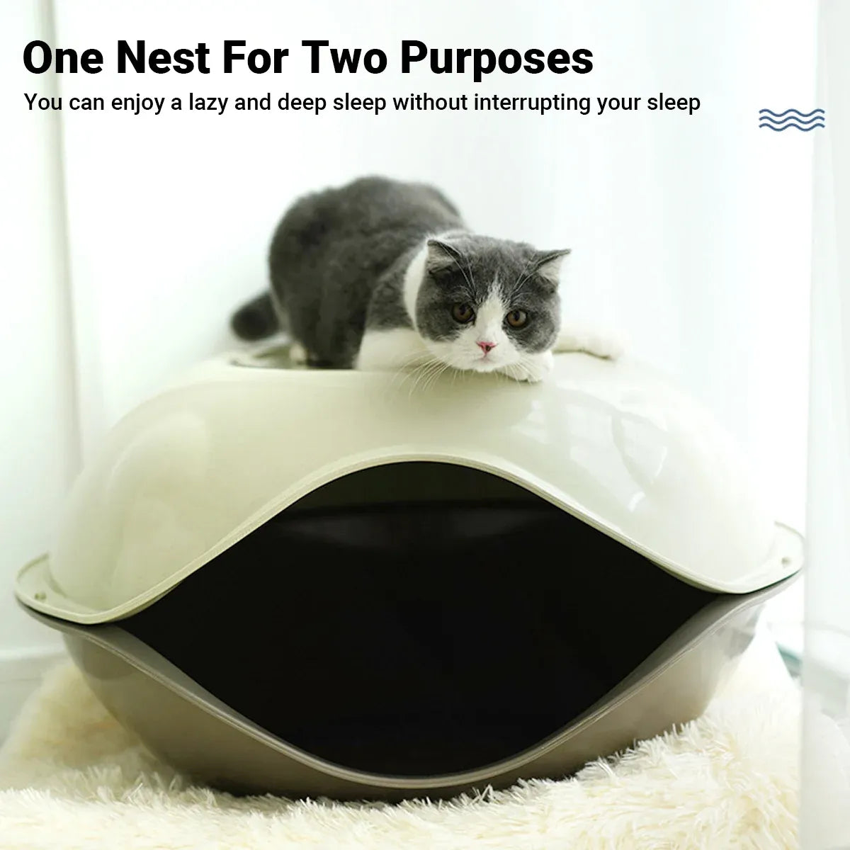 Cat Bed Semi Enclosed Nest Removable Washable Pet House Four Seasons Portable